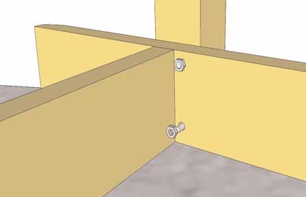 13. When holes are aligned, slide 4 - Carriage Bolts from the outside through Post and T Post Mount