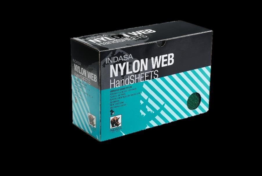 NYLON WEB HANDSHEETS Abrasive impregnated web Web construction High flexibility Waterproof Consistent