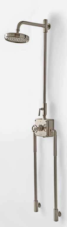 05-23195-12110 Carbon 05-65261-30619 Unlacquered Brass 05-27642-82284 Exposed Thermostatic System with 8" Shower Rose, Handshower and Metal