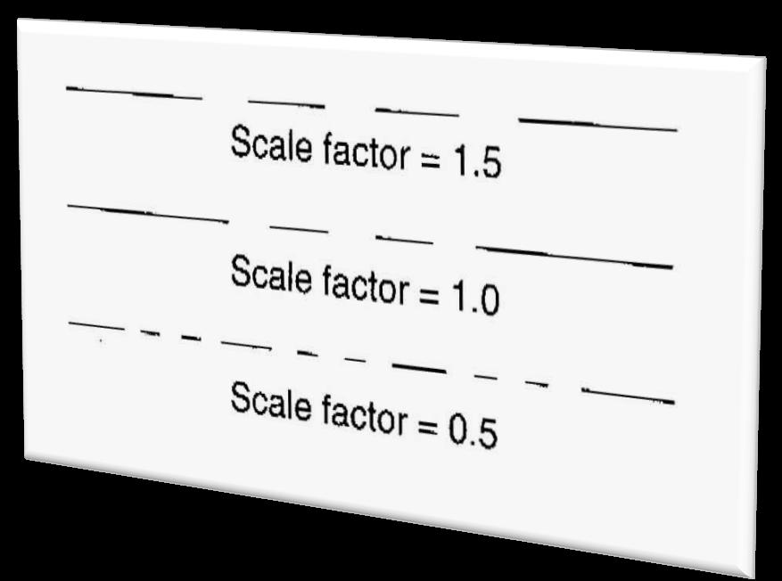 Adjusting linteype scale LTSCALE determines the relative length of dashes in linetypes such as hidden and center lines.