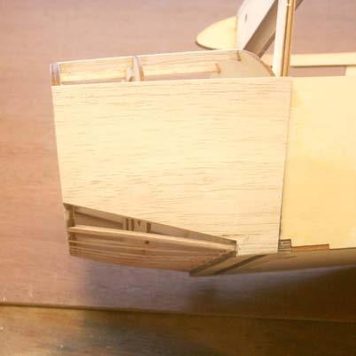 ..Use two pieces of 1/8 x 4 balsa to sheet the bottom of the fuselage as shown. The two pieces should meet on the center of the middle stringer.