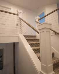 combination for stairways with painted balusters and stained handrail.