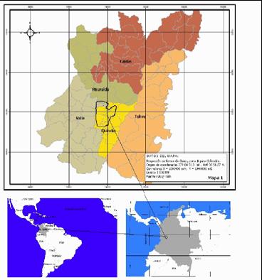 Methodology Area of study: The area of study is located in Colombia in the nort-west of Quindio department and in the nort-east of Valle del cauca. The total region has an area of 518.