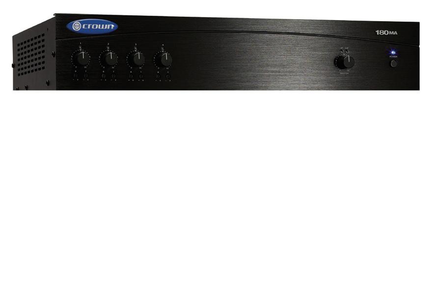 COMMERCIAL AUDIO 180MA, 280MA, 1160MA PrACTICAL 4 to 8 inputs, 1 to 2 amplifier output channels Ideal for commercial