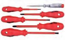 Slotted screwdriver 75 x 2.5 / 100 x 4.0 / 125 x 5.5 Secure rip of blades in the handle by automatic lockin to prevent unintentional withdrawall VDE Screwdriver set, 6-pce. Slotted screwdriver 75 x 2.