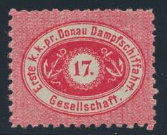 Austria x801 801 * 1-4 (Michel) 1866-67 10k to 17k Danube Steam Navigation Local Stamps,