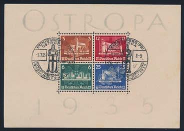Hungary 824 8 B68 1935 OSTROPA Souvenir Sheet, used with two ideal commemorative