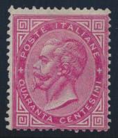 Victor Emmanuel II, mint hinged, with a light horizontal crease, else fresh