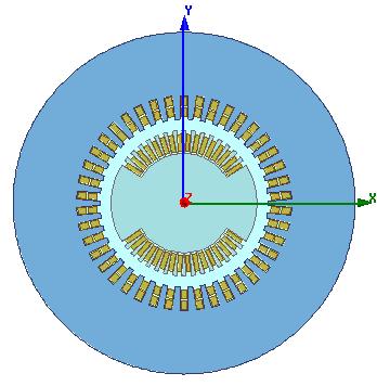 magnetic field. End effect of generator will not be considered. All materials in the generator are isotropic and the stator outside circle is set as the solution boundary. Figure 3.