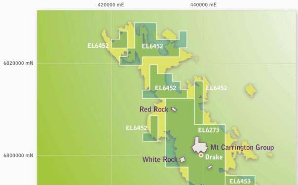 Projects Mt Carrington Shallow resources of