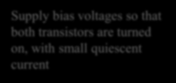 Bipolar Class-AB Output Stage Supply bias voltages so that