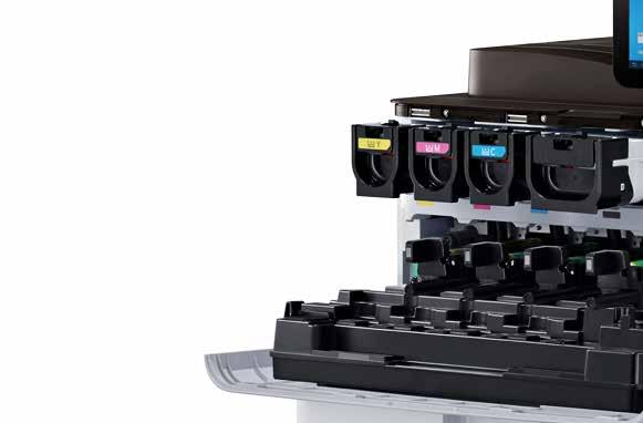 Toner Capacity (Max 30,000 colour pages) (Max 45,000 mono pages) Up to 330K maximum monthly duty Enhance productivity with variable options Boost productivity with a 2,250-sheet booklet finisher