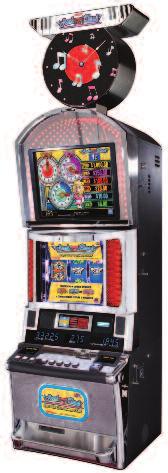 three exciting features; the Rockin Jackpot feature, the Free Spin feature and the Lucky Records feature. Each feature can be triggered by either the Red Clock, Blue Clock or Purple Clock.