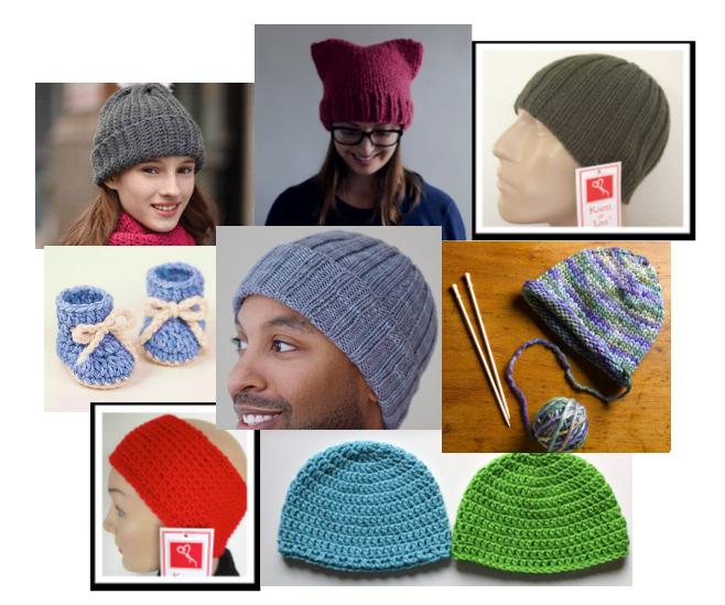 FREE PATTERNS (and Sizing): Simple Knit or Crocheted Hats & Scarves Sizing for hats: Premie (to fit 12 circumference) Pr/Newborn (to fit 13.