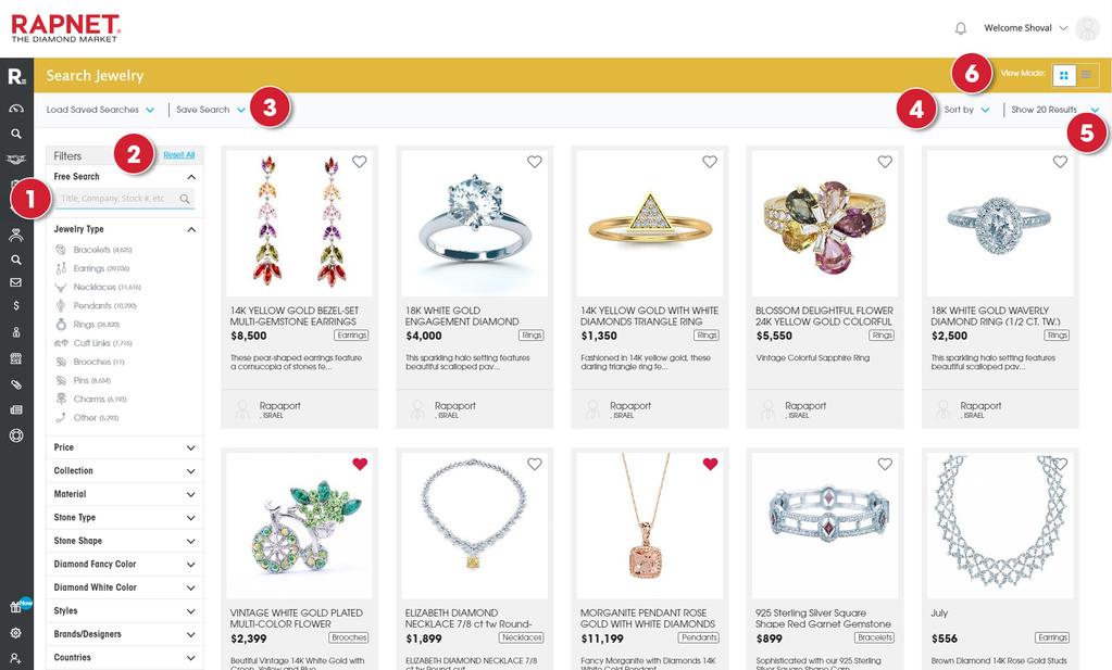 SEARCH JEWELRY The RapNet Jewelry search engine has two key search options.