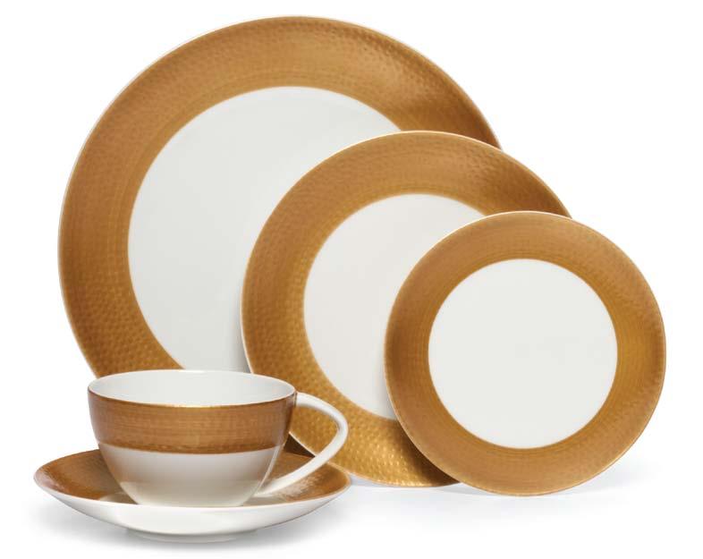 Mikasa Hammersmith Mikasa Hammersmith dinnerware features a full-coverage metallic, hammered decal on a porcelain body.