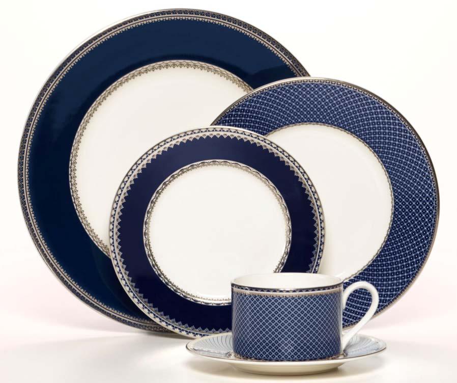 Mikasa Audrina Navy Audrina 2013. Lifetime Brands, Inc. All rights reserved. Mikasa Audrina dinnerware features an intricate platinum band with a delicate full coverage rim.