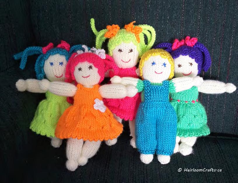 http://www.heirloomcrafts.ca Tweeny Dolls Colette Thompson 9-10 inch dolls Materials: - Worsted weight (medium, 4) yarn.