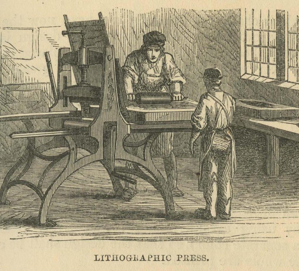 Lithography Lithography literally means stone writing. The printing is done on a flat limestone surface, and the method depends on the fact that oil and water don t mix.