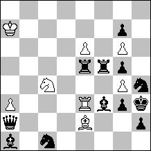 A remarkable achievment. Authors comments: A. Fourfold mutual black-white/white-black captures: a) 1.Sd5(A):Sc7(E) / d) 1...Sc7(E):Sd5(A); b) 1.Qf5(B):Bg6(F) / a) 1...Bg6(F):Qf5(B); c) 1.