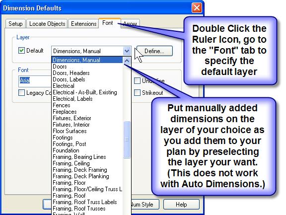 selecting the Dimension Tools icon, holding down your Shift key and drawing a marquee around the group of dimensions you want to select. Then open the dialog and specify a new layer.