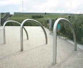 the Eden Project, Cornwall FIN 600 Bolt Down bright polished stainless steel with decorative corner plate Steel & Stainless Steel Cycle Stands The Fin range is