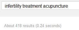 Here is the result using the keyword phrase: infertility treatment acupuncture Now we have gotten all the way down to