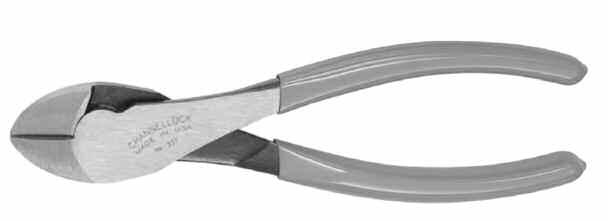 HAND TOOLS (Cont.) CUTTING PLIERS A B C D E H OVERALL JAW JOINT JOINT CUTTING HANDLE PART LENGTH LENGTH THICKNESS WIDTH EDGE SPAN WEIGHT NO. IN. MM IN. MM IN. MM IN. MM IN. MM IN. MM POUNDS GRAMS CH 337 7.