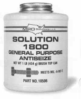 ANTISEIZE AND LUBRICANTS SOLUTION 1800 GENERAL PURPOSE ANTISEIZE SOLUTION 1800 is a silver color general purpose antiseize formulated with copper, aluminum and graphite in a high-quality grease.