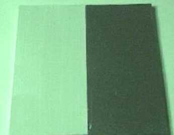 Figure 5: A photograph of the IRR Gray (Left) and the Traditional Gray (Right) using an infrared high pass filter (850 nm >) Figure 5 shows the same gray colors using infra-red light.