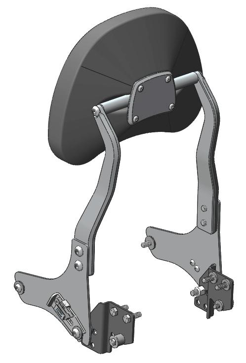 PARTS INCLUDED 1 - Backrest Assembly 1 - Right Side Bracket Assembly 1 - Left Side Bracket Assembly 1 - Adapter Bracket, Left 1 - Adapter Bracket, Right 6-3/8 x1/8 Mounting Spacer 2-1/4 x1/8 Mounting