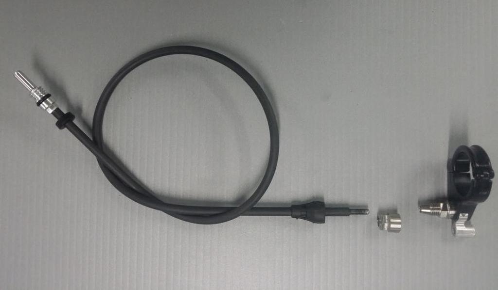 COMPONENTS: 2 3 4 1 5 1) Remote regulator / Remote lever 2) Nut 3) Nut rubber cap 4) Complete cable 5) Cable rubber cap