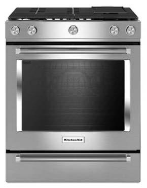Energy Star Certified Kitchenaid Stainless Steel Gas Range Oven 30 Inch, 5 Burner Gas