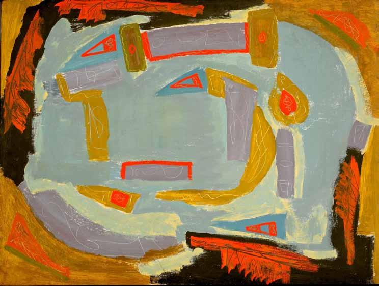 Betty Parsons, Gulf of Mexico, c. 1951, Oil and gouache on masonite.