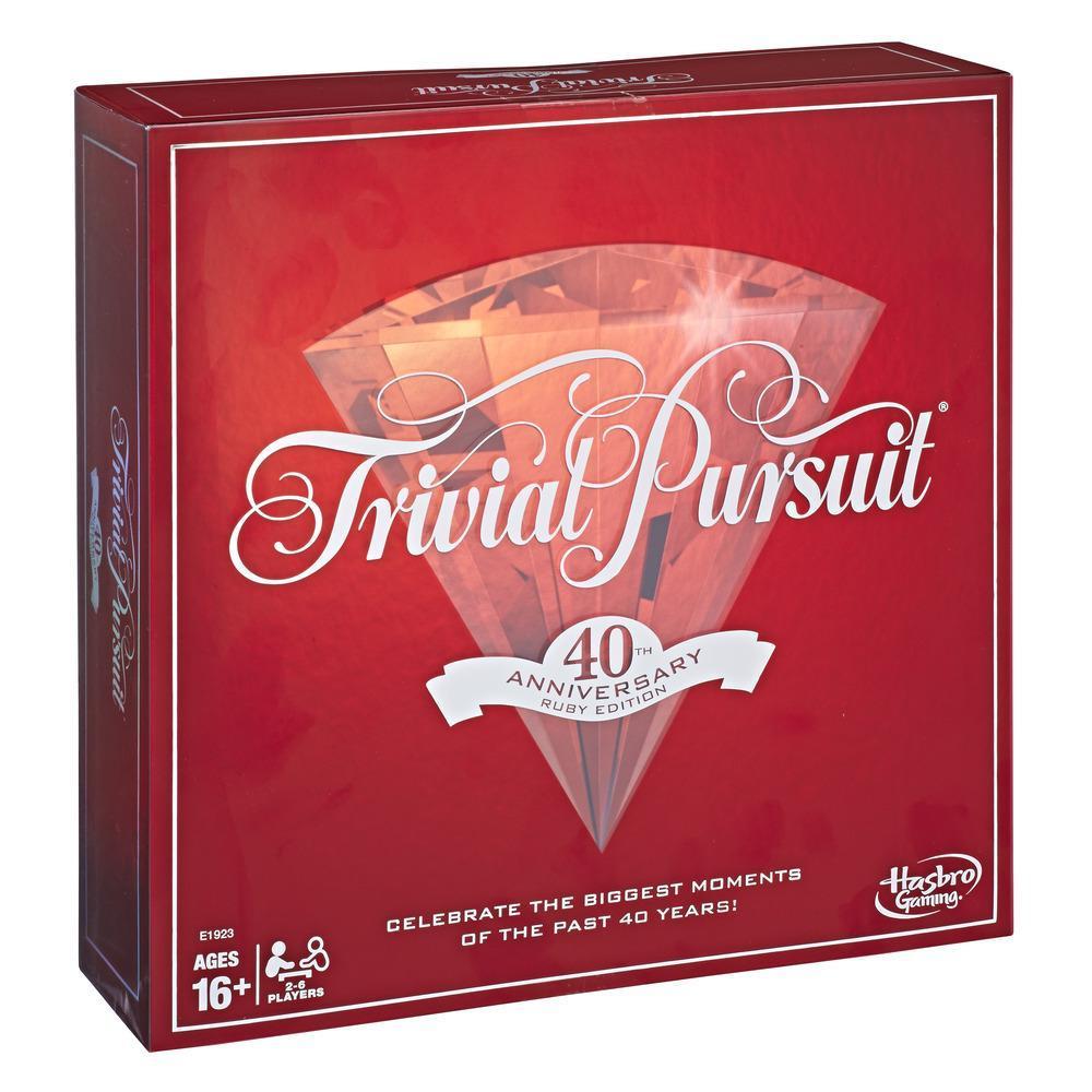 TRIVIAL PURSUIT 40th ANNIVERSARY EDITION Celebrate the 40th anniversary of the world s greatest trivia game with this premium Ruby edition Comes with 600 cards and over 3,600 questions in categories