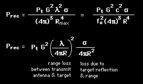 Doppler Effect. RADAR EQUATION: The power P rec, returning to the receiving antenna is given by the equation: Figure3.