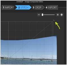 You can further adjust image distortion by placing your cursor outside the image, but still in the grid & holding the right mouse key. You can now drag the image up & down in the grid.