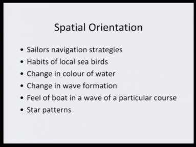 Now, having talked about these many issues in perception now that we are know towards the end of our discussion on perception, let us talk about the importance of spatial orientation.