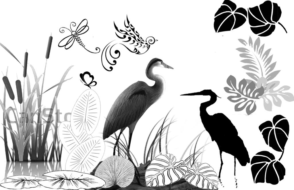I centered the Heron in the middle of my page Sizing: If you wish to change the size of an individual image for tracing, reduce or enlarge on a copy machine until you get the size you want.
