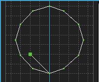 Stitch Creator 4.3 5 Drag and drop the new stitch point up into the left side of the circle. Fine tune by using the wheel. Set the coordinates to -2.000/-2.