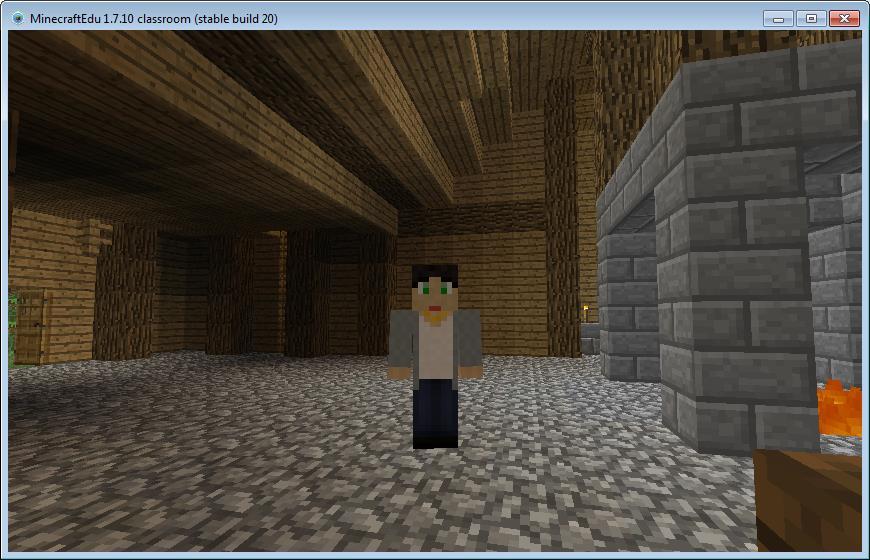 photo: The default view in MinecraftEdu is first person: