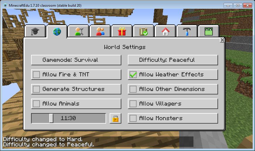 Teacher tasks Set multiplayer gamemode to survival The following steps are designed for survival multiplayer gamemode.