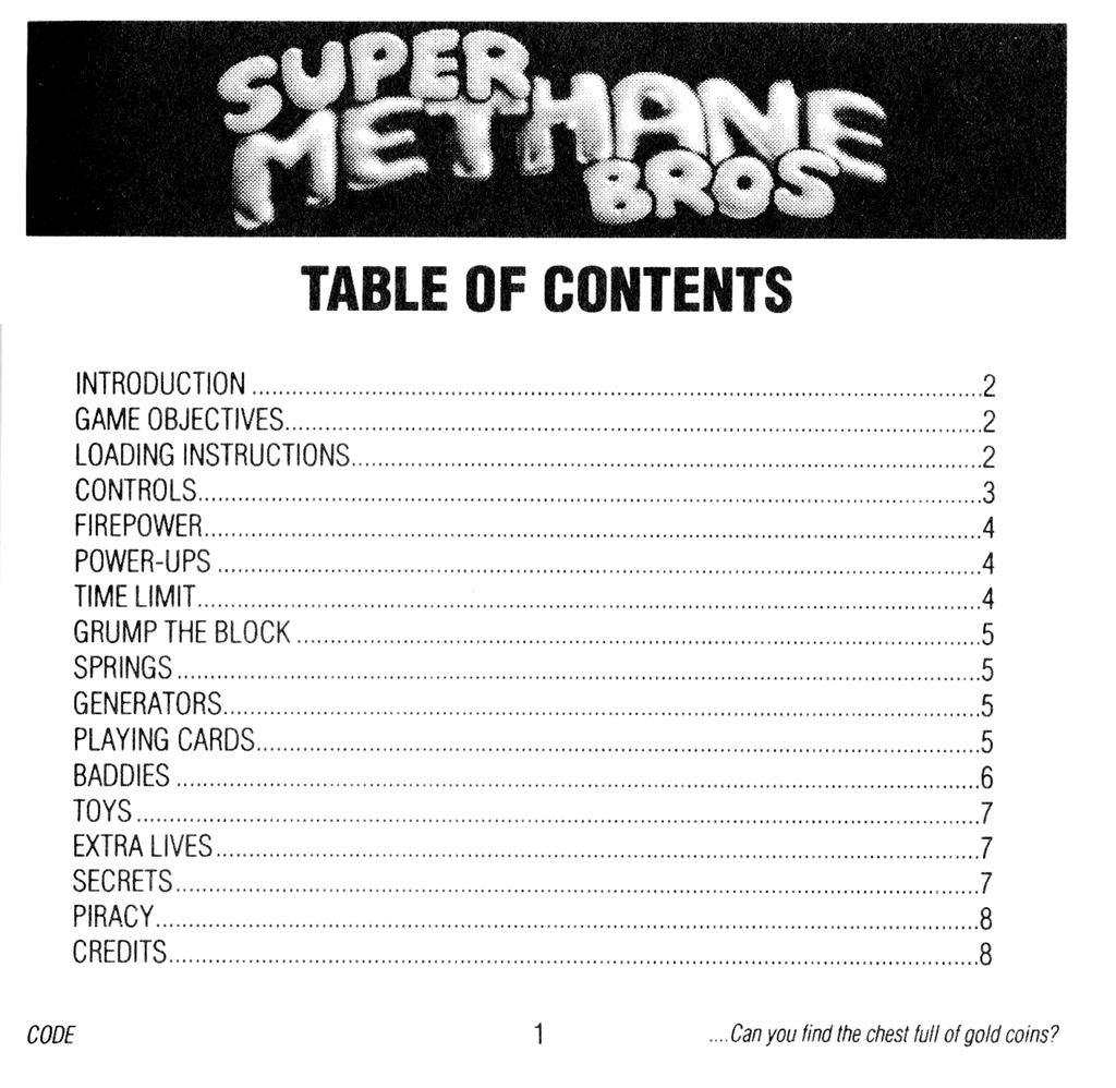 i m m TABLE OF CONTENTS INTRODUCTION GAME OBJECTIVES LOADING INSTRUCTIONS.