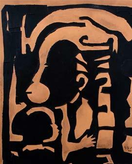 GERARD SEKOTO Father and Child gazing,
