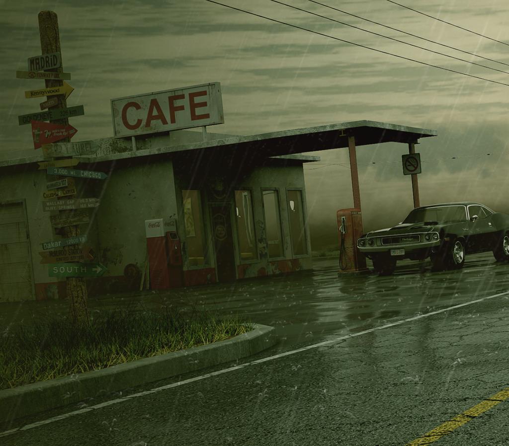 The idea of creating a highly detailed image of a car on a road had been in my mind for a long time, but I just wasn t sure how to make the concept look good After watching a movie where the main