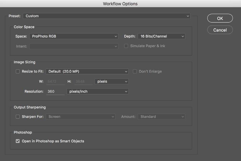 If you re using Adobe Camera Raw to process the original RAW capture, you can create a Smart Object for the resulting image through the Workflow Options dialog.