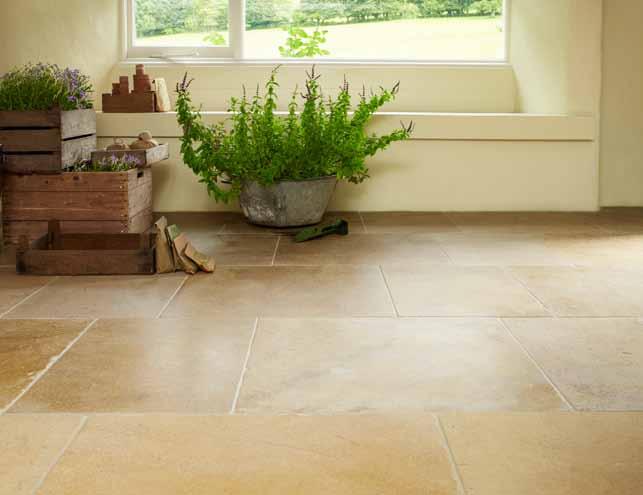 This finishing method softens the edges of the stones and can give some areas of the surface slight texture.