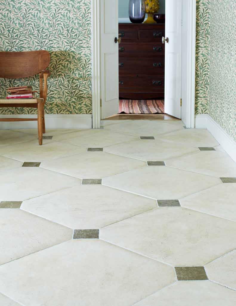 Some stones have a slightly cushioned edge and a gently undulating surface whilst others have a softly stippled effect to imitate years of foot traffic.