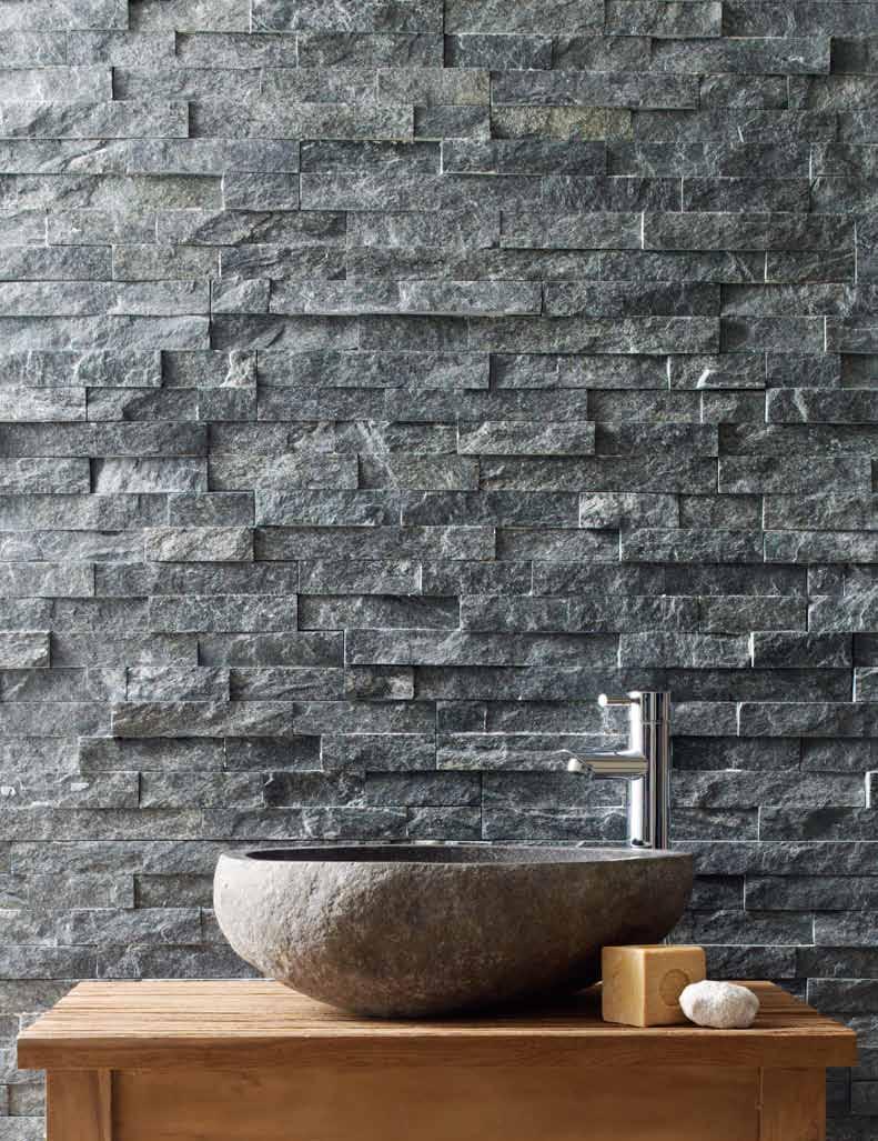 As light plays on the varying angles and shades of its stones, your feature wall will really take on a life of its own.