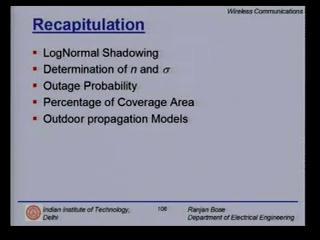 (Refer Slide Time: 00:02:25 min) In the previous lecture, we saw what is lognormal shadowing.